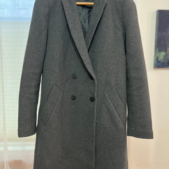 Zara TRF Double Breasted Wool Blend Coat - Picture 4 of 7